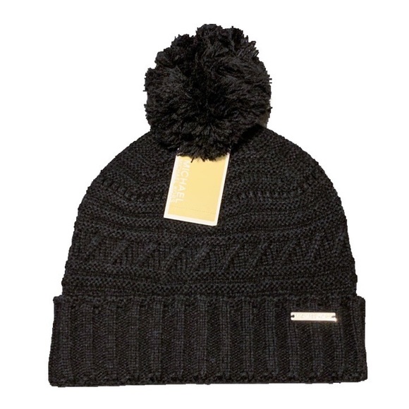 Michael Michael Kors Black Pom Pom Hat 